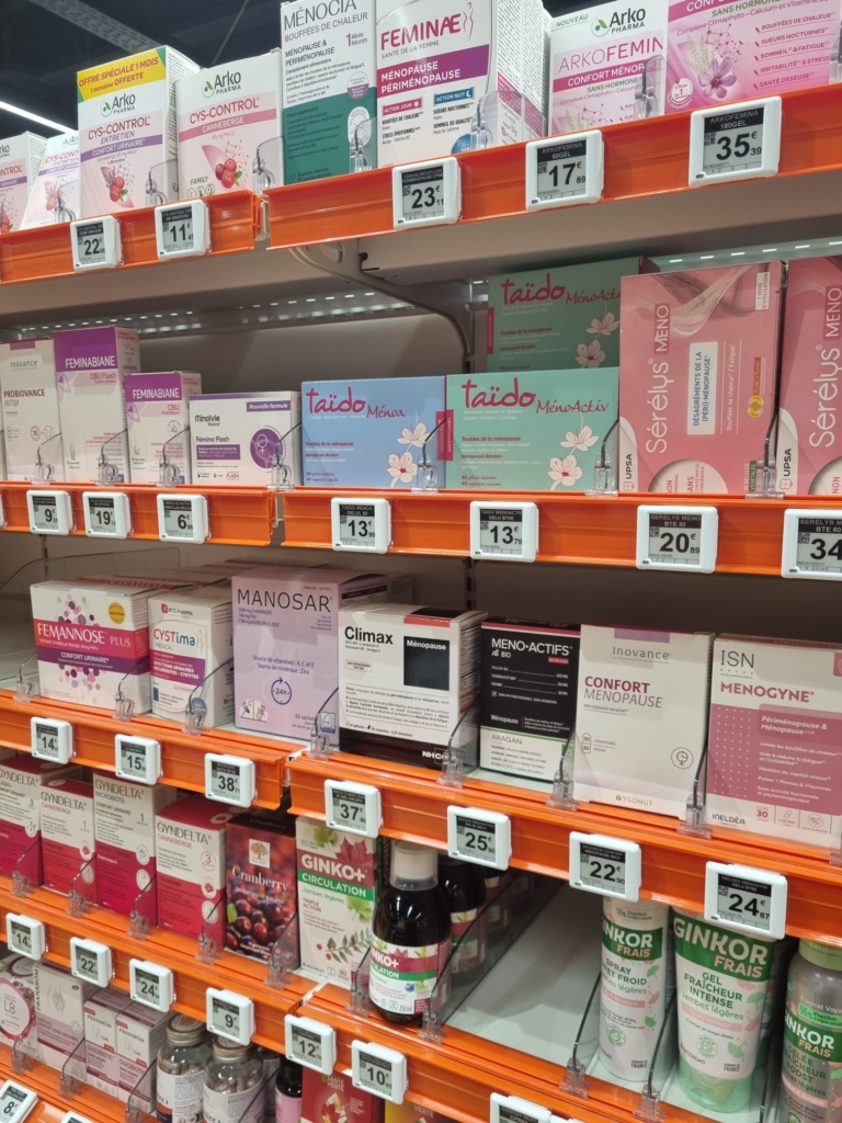 Rayon de traitement naturel en préménopause en parapharmacie
